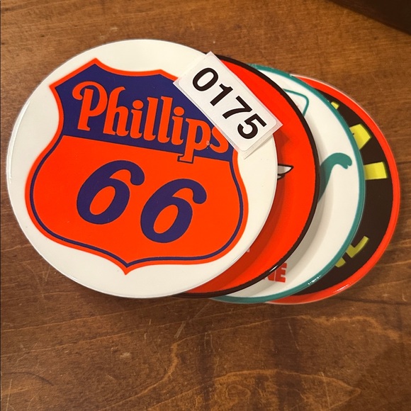 Vintage Retro Gasoline Station Ceramic Cork Backed Coasters by Quiet Mountain Co - Picture 8 of 8